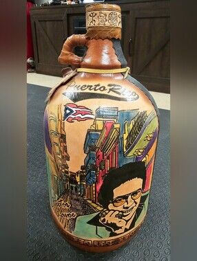 Handcrafted Leather Wrapped Large Glass Jug